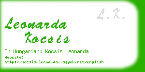 leonarda kocsis business card